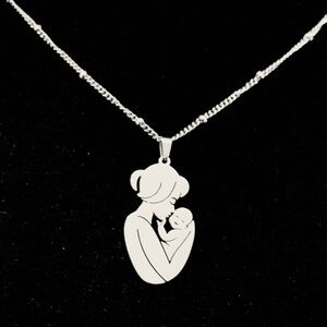 Mom and Baby stainless steel chain necklace